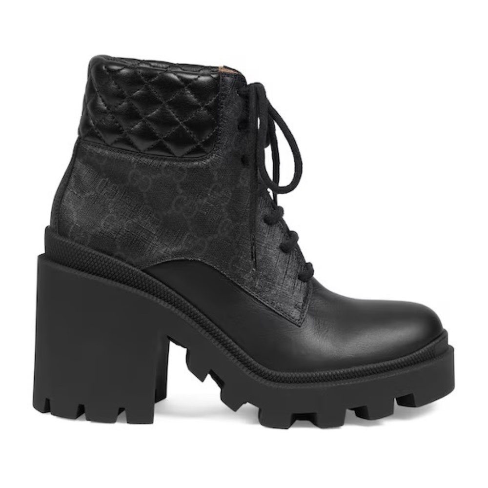 Gucci, GG Supreme Combat Boots, Blake, Size 7, Size 37, Ankle Boots